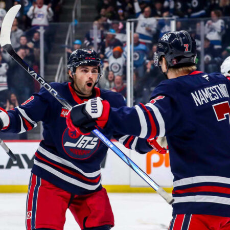 Winnipeg Jets Celebrate 50th Victory, Iafallo Leads with Two Goals