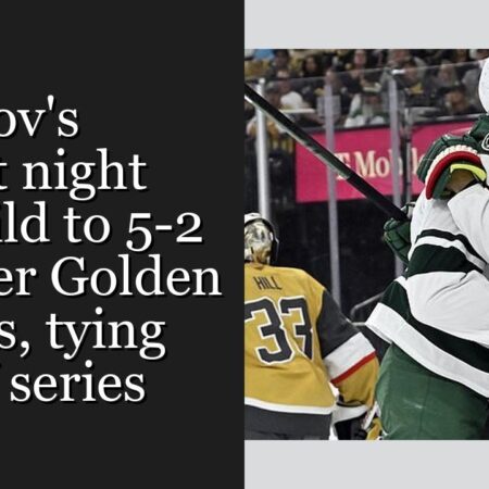 Kaprizov nets three points, Wild beat Golden Knights to tie series 1-1