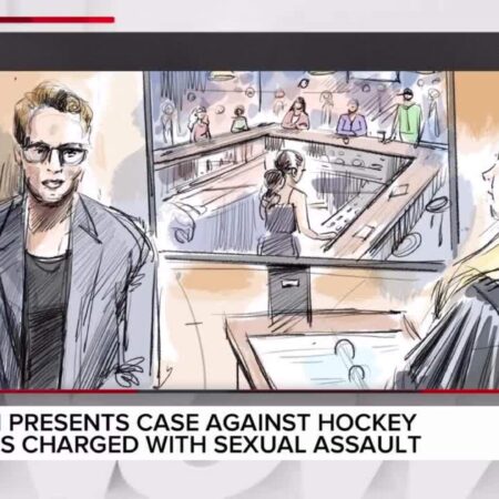 Jury shown surveillance video in 2018 hockey sexual assault trial