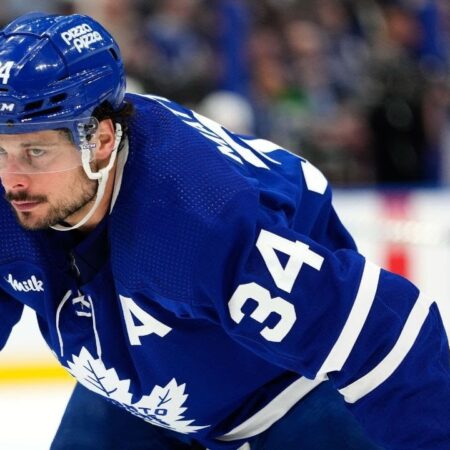 Matthews Misses Morning Skate, Set to Play in Game 4