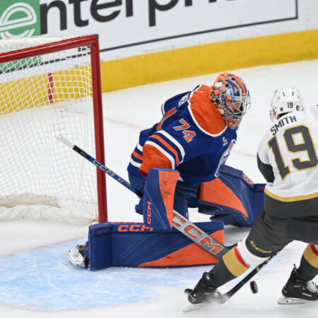 Golden Knights’ Mark Stone Not at Morning Skate, Game 5 Status Uncertain vs. Oilers