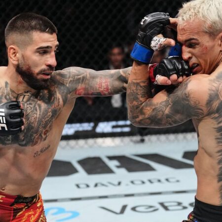 Justin Gaethje waiting on winner of Charles Oliveira vs. Ilia Topuria at UFC 317